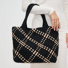 Load image into Gallery viewer, Sky's The Limit - Medium Woven Neoprene Tote: Black Nude