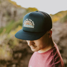 Load image into Gallery viewer, Take Me To The Mountains Trucker Hat: Navy