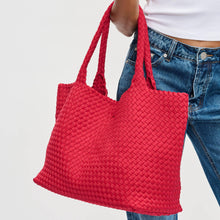 Load image into Gallery viewer, Sky's The Limit - Large Woven Neoprene Tote: Nude
