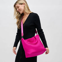 Load image into Gallery viewer, Sky's The Limit - Medium Woven Neoprene Tote: Black Nude
