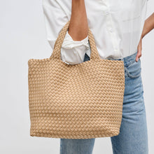 Load image into Gallery viewer, Sky's The Limit - Medium Woven Neoprene Tote: Black Nude