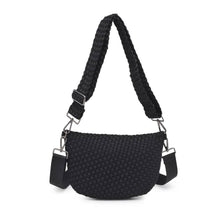 Load image into Gallery viewer, Ethereal - Woven Neoprene Crossbody Bag: Black