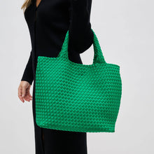 Load image into Gallery viewer, Sky's The Limit - Medium Woven Neoprene Tote: Black Nude