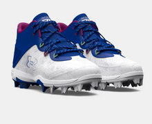 Load image into Gallery viewer, Boy&#39;s UA Harper 8 Mid RM- Royal White
