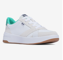 Load image into Gallery viewer, Court Leather Suede Lace up- White/Green