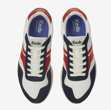 Load image into Gallery viewer, Rena - White/Navy/Keds Neon Red Nylon/Suede
