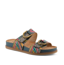 Load image into Gallery viewer, L'Artiste Glaze Slide Sandal- Blue Multi