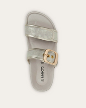 Load image into Gallery viewer, Nashville Platinum Striped Suede / Radiant Gold Leather