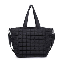 Load image into Gallery viewer, Dreamer - Quilted Puffer Nylon Tote: Black