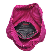 Load image into Gallery viewer, Sky's The Limit - Medium Woven Neoprene Tote: Black Nude