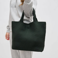 Load image into Gallery viewer, Sky's The Limit - Medium Woven Neoprene Tote: Black Nude
