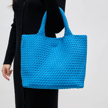Load image into Gallery viewer, Sky's The Limit - Medium Woven Neoprene Tote: Black Nude