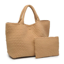 Load image into Gallery viewer, Sky's The Limit - Large Woven Neoprene Tote: Nude