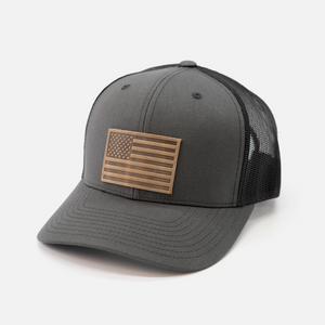 American Flag Hat-Charcoal