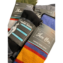 Load image into Gallery viewer, Merino Wool Shoe Box Socks - Midweight Cyclone Blend