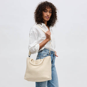 Sky's The Limit - Medium Woven Neoprene Tote: Black Nude