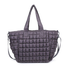 Load image into Gallery viewer, Dreamer - Quilted Puffer Nylon Tote: Black
