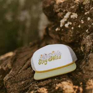 Stay Wild Trucker Hat: Green