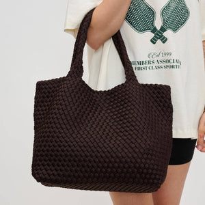 Sky's The Limit - Medium Woven Neoprene Tote: Black Nude