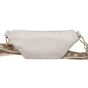 The Soho | Dual Zipper Sling Bag: Ivory