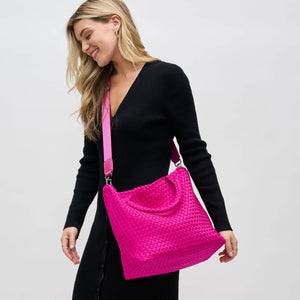 Sky's The Limit - Medium Woven Neoprene Tote: Black Nude