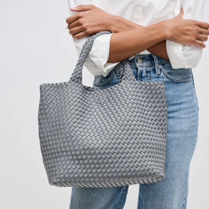 Sky's The Limit - Medium Woven Neoprene Tote: Black Nude