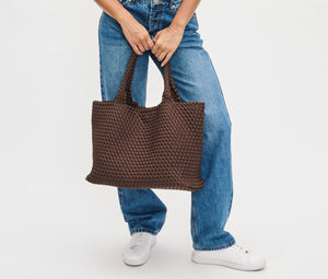 Sky's The Limit - Large Woven Neoprene Tote: Nude