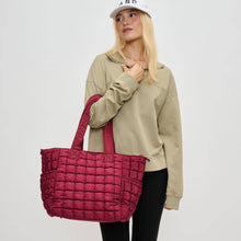 Load image into Gallery viewer, Dreamer - Quilted Puffer Nylon Tote: Rose
