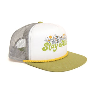 Stay Wild Trucker Hat: Green