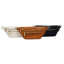 Load image into Gallery viewer, The Soho | Dual Zipper Sling Bag: Brown
