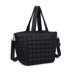 Dreamer - Quilted Puffer Nylon Tote: Black