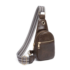 The Palmer | Sling Bag with Zipper Pocket: Taupe