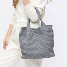 Load image into Gallery viewer, Sky&#39;s The Limit - Medium Woven Neoprene Tote: Black Nude
