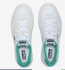 Court Leather Suede Lace up- White/Green