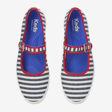 Load image into Gallery viewer, Maisie Mary Jane - White/Navy/Red Stripe Twill
