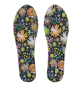 Floral Embroidery Flat Socks