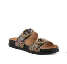 Load image into Gallery viewer, L&#39;Artiste Glaze Slide Sandal- Black Multi
