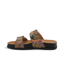 Load image into Gallery viewer, L&#39;Artiste Glaze Slide Sandal- Black Multi
