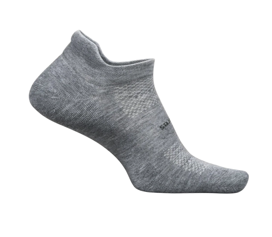 Gray ankle sock on a light beige background
