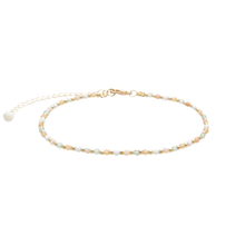 Load image into Gallery viewer, Good Fortune + Growth Healing 2mm Gold Chain Anklet
