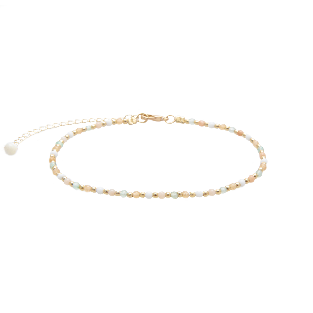 Good Fortune + Growth Healing 2mm Gold Chain Anklet