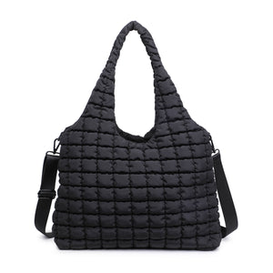 Elevate - Quilted Puffer Nylon Hobo: Black