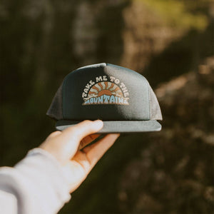 Take Me To The Mountains Trucker Hat: Navy