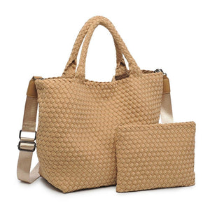 Sky's The Limit - Medium Woven Neoprene Tote: Black Nude