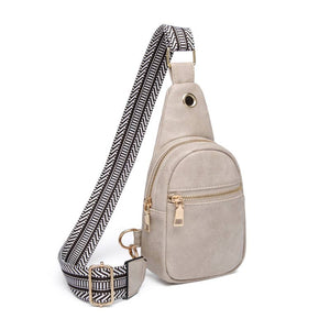 The Palmer | Sling Bag with Zipper Pocket: White