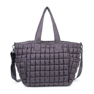 Dreamer - Quilted Puffer Nylon Tote: Black