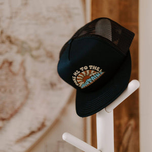 Take Me To The Mountains Trucker Hat: Navy