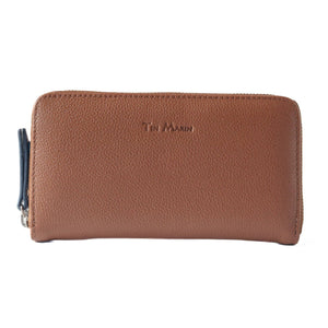 Camila Large Leather Wallet - Tan