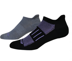 Ghost Midweight Socks - 2 pack - Black/Violet & Grey/Violet
