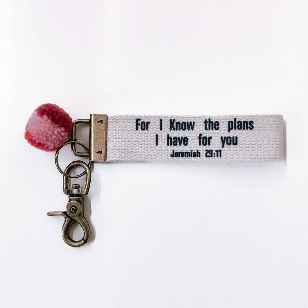 For I Know The Plans I Have For You Canvas Keychain